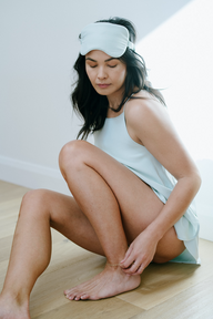 Breezy Cami and Lounge Shorts with Eye Mask in Honeydew 