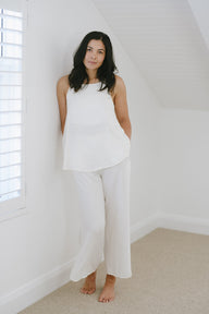 Breezy Cami and Wide Leg Lounge Pants in Ivory