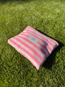 Striped Terry Pouch - Beige & Pink