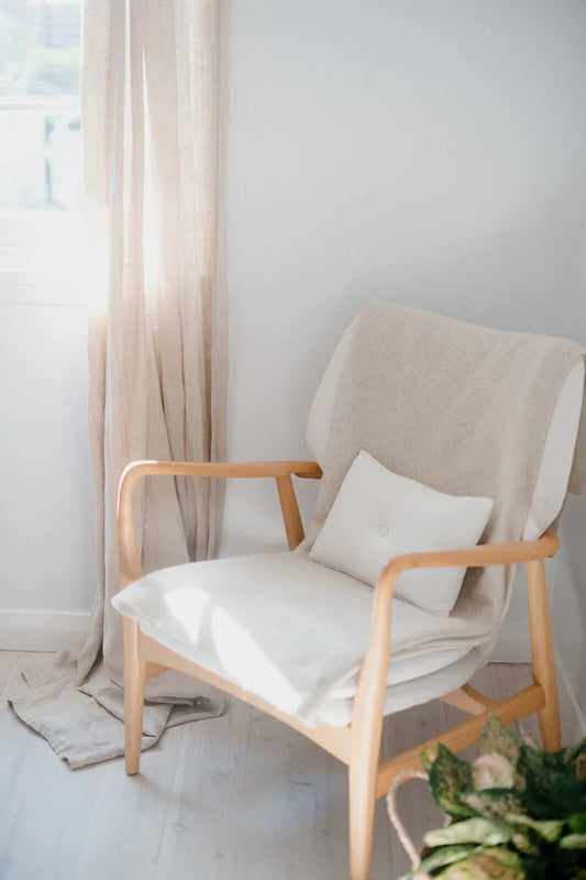 SoL loungewear conscious living blog: peaceful scene with chair inviting rest and relaxation