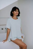 Relaxed Tee in Honeydew with Lounge Shorts