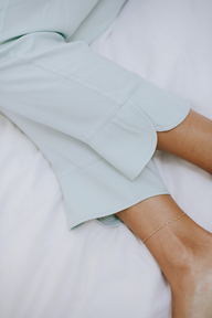 Tapered Lounge Pants in Honeydew Cuff Detail