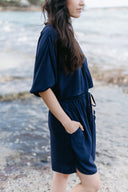 Lounge Top in Midnight Blue with Boyfriend Lounge Shorts