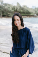 Lounge Top in Midnight Blue with Boyfriend Lounge Shorts