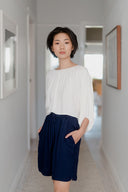 Lounge Top in Ivory with Boyfriend Lounge Shorts