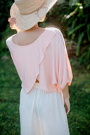 Lounge Top in Light Coral with Boyfriend Lounge Shorts