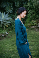 Lounge Robe in Teal with Cami and Shorts Set