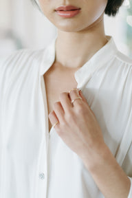 Button Down Shirtdress in Ivory Collar Detail