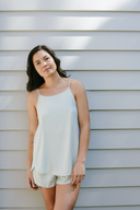 Breezy Cami in Honeydew with Lounge Shorts