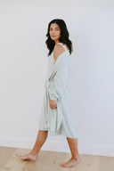 Lounge Robe in Honeydew with Flowy Dress