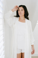 Lounge Robe in Ivory with Breezy Cami and Lounge Shorts Set