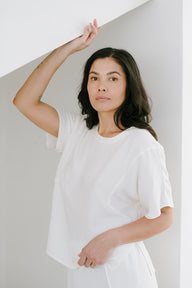 Relaxed Tee in Ivory with Lounge Shorts