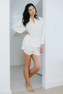 Modern Sleep Shirt in Ivory with Lounge Shorts